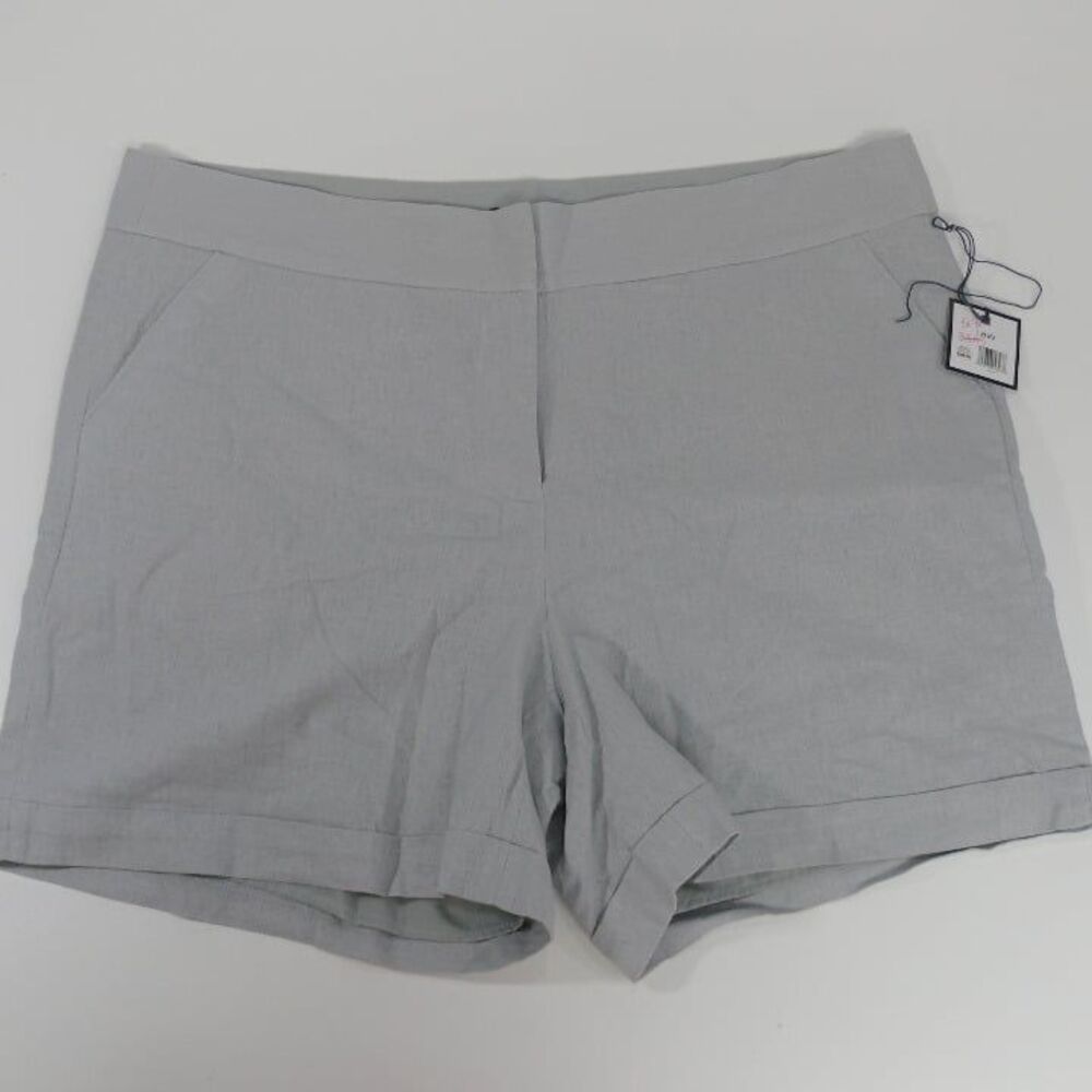 NWT MADISON gray Linen blend dress shorts lined MSRP $70 size 18W